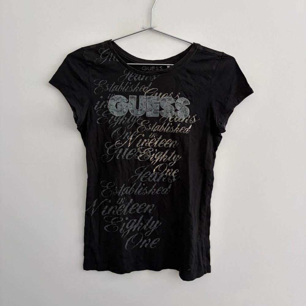 Guess Jeans Established 1981 Graphic T-Shirt Black Medium